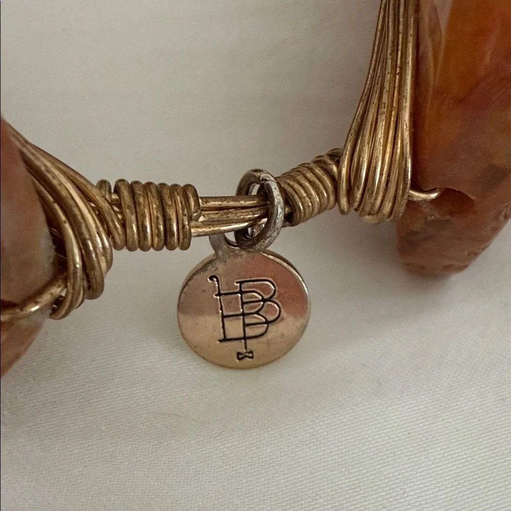 Bourbon and Bowties Brown Agate Stone Wire-Wrapped Bracelet